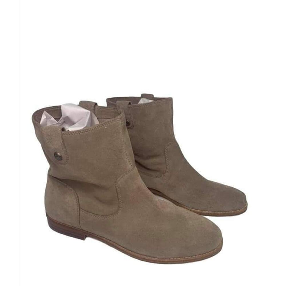 Arturo Chiang Blayzen Taupe Suede Slouchy Ankle Boots Boho Flat 10M